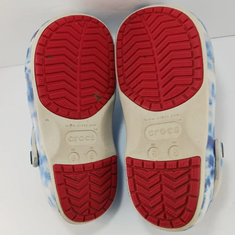Levi's x Crocs Classic Clog Blue+White Tie-Dye Limited Edition Collaboration 8/6 - Picture 5 of 8